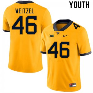 Youth West Virginia Mountaineers NCAA #46 Trace Weitzel Gold Authentic Nike Stitched College Football Jersey EX15V30ZQ
